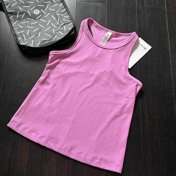 lululemon athletica Tops - LULULEMON ALIGN WAIST LENGTH RACERBACK IN DAHLIA MAUVE (DHMU) Sz 8 NWT